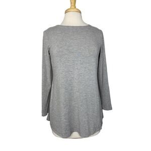 MAGASCHONI Viscose Spandex Gray 3/4 Sleeve Top Jersey Knit Size Small Tee Blouse